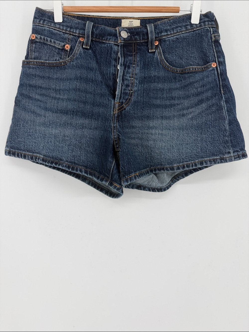 Levi’s 501 Curve Women’s Denim Shorts W30 Dark Wash High Rise